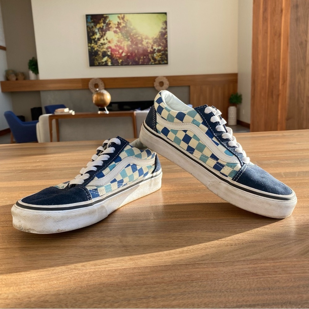 Vans Old Skool 'Blue Topaz Checkerboard, Size M4.5/ W6.0 - Picture 3 of 9